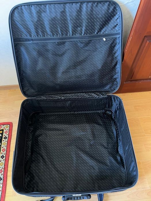 Чемодан, синий, тканевой