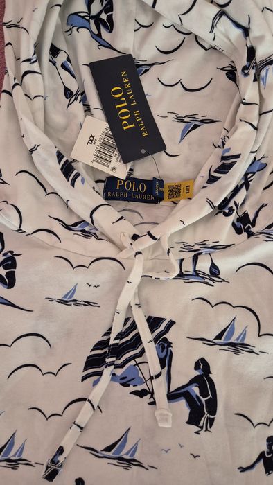 Polo Ralph Lauren Men's White Multi Floral Print Long Sleeve Hooded