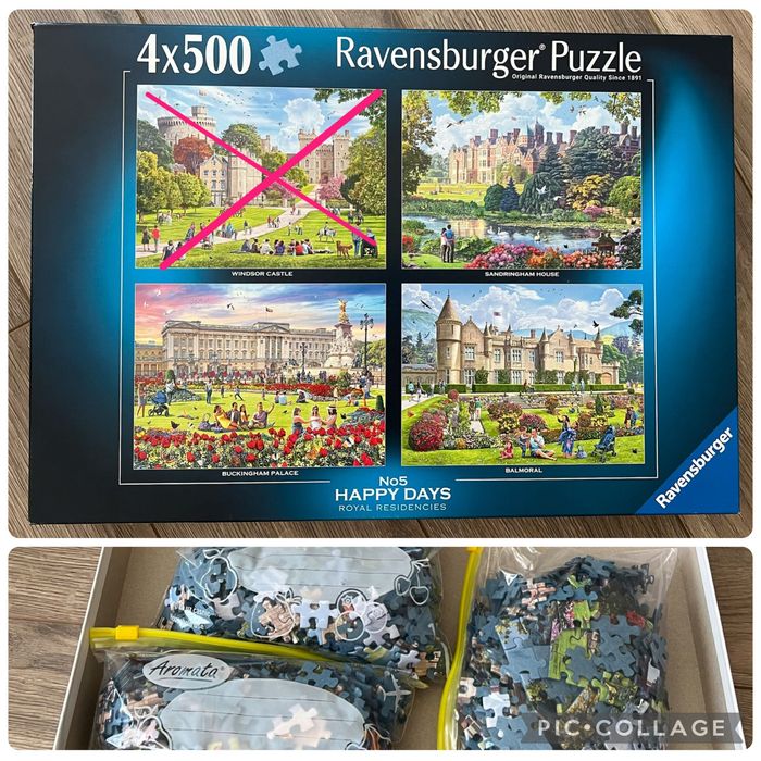 Пазлы Ravensburger 4 х 500 части - Щастливидни - Кралски резиденции (17140)