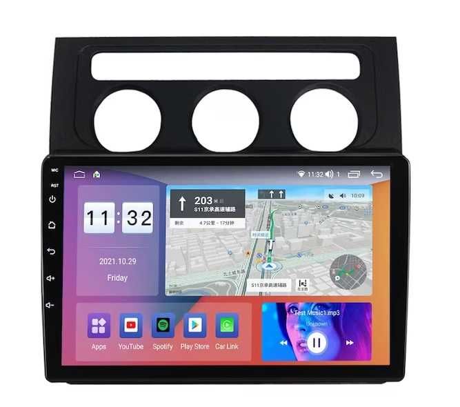 Мултимедия, Двоен дин, за VW Touran, Андроид, 2 DIN, volkswagen, 10”, навигация, Android, Touran, CARPLAY, WAZE