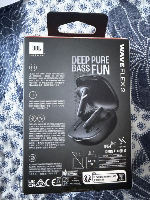 True wireless слушалки JBL WAVE FLEX 2 черни