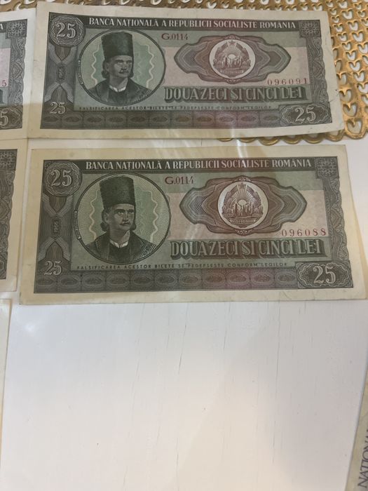 Bancnote 25 lei RSR 1966 -4 bucati in serie consecutiva +2 extra