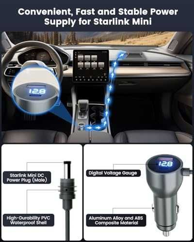Нов Захранващ адаптер за Starlink Mini 12V-24V дигитален дисплей кола