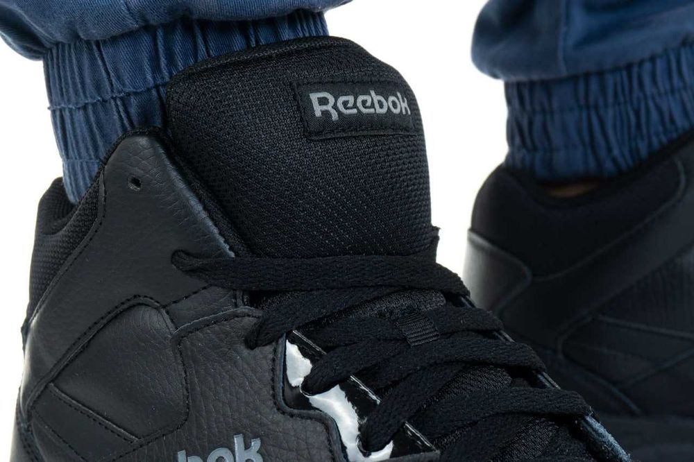 Кроссовки мужские  Reebok Royal BB4500 HI2 кожаные, черные весна/осень
