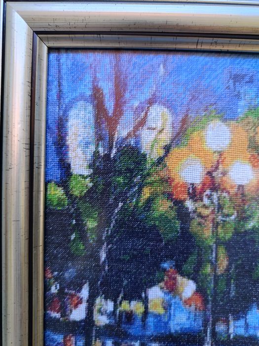 гоблен ,,Дъждовна вечер в Париж", ръчно ушит, единствен в света