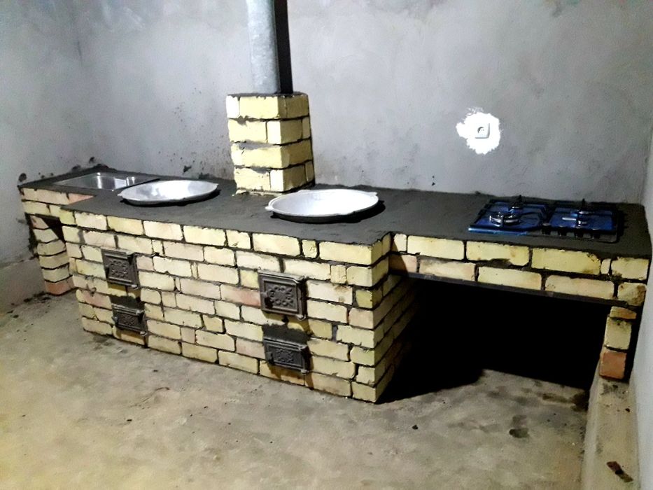 Учок тандир барбикю хохлаган дизайнда камин ва печкалар