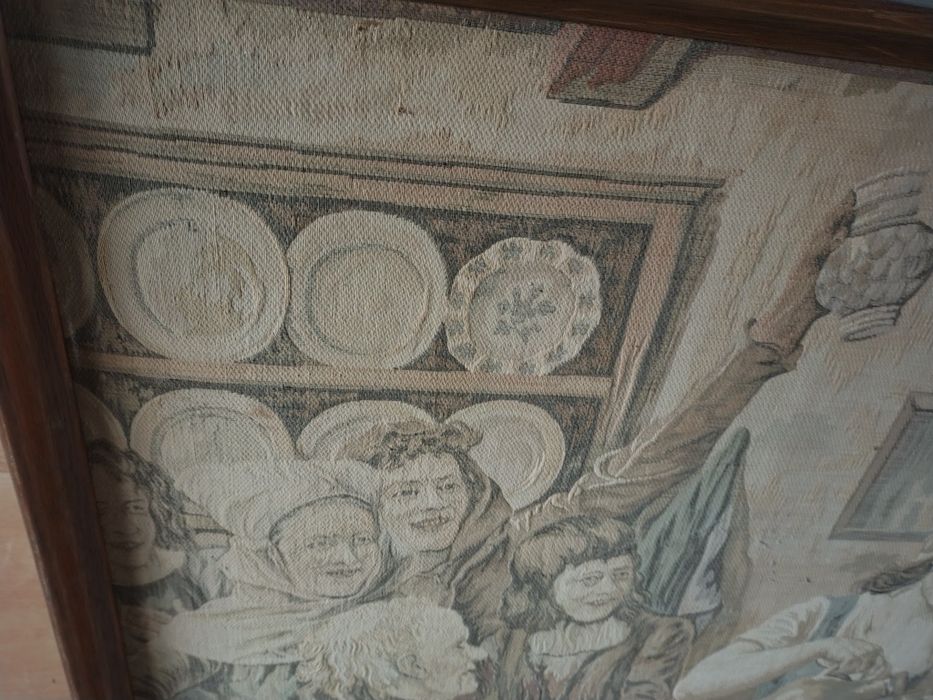 Tablou,țesătură vintage,semnata