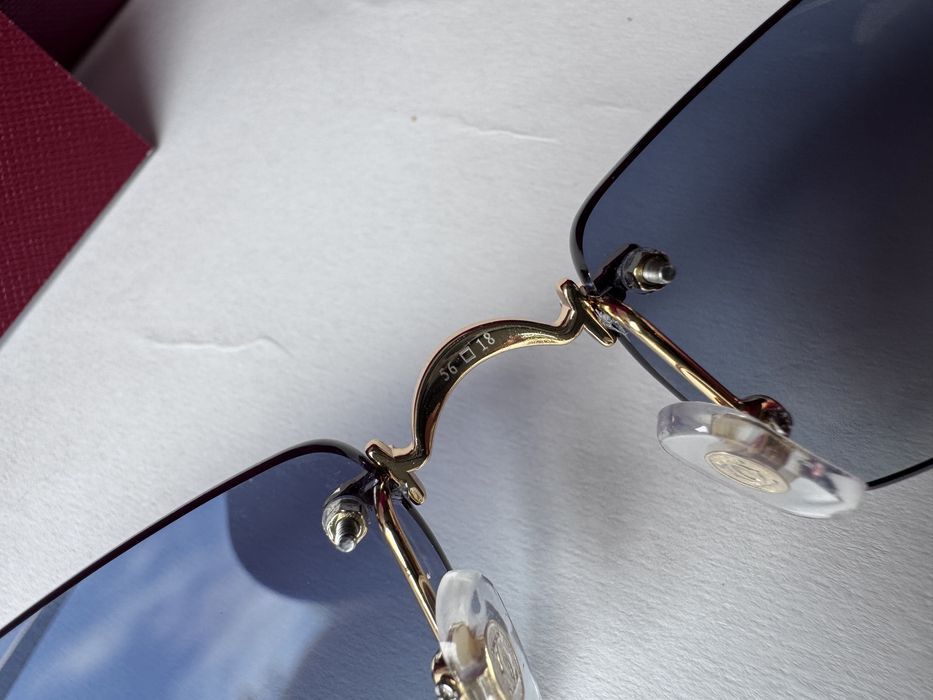 Ochelari de soare Cartier Rectangle-Rimless CT0550S 56-18 140, Noi