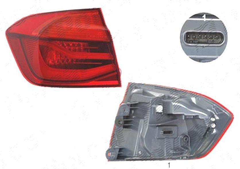 Stop spate lampa BMW Seria 3/Seria 3 Gt (F30/31/34/35), 08.2015-, spate, stanga/dreapta, Sedan, fara 'BMW' inscription; partea exterioara; LED; Depo
