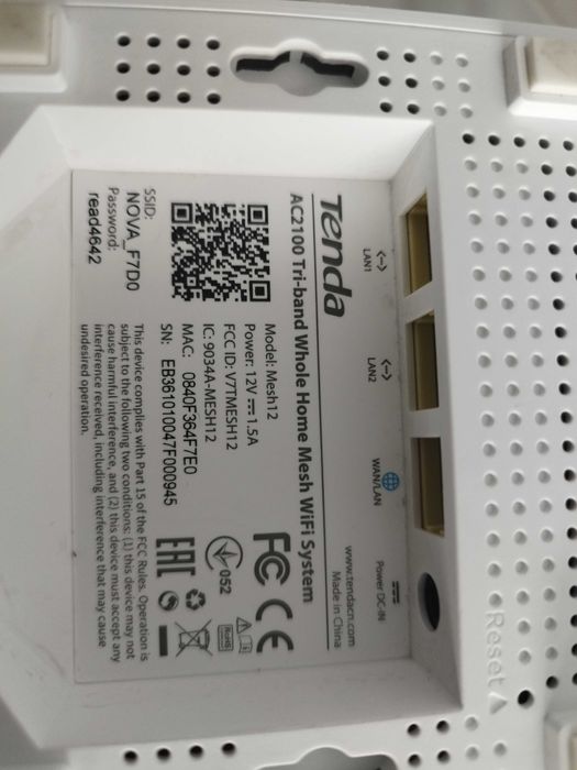 Sistem Mesh Tenda Nova MW12 Tri-band AC2100, IPv6, acoperire 350 mp