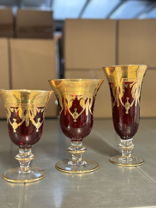 MiSeturi de 6 Murano aurite 24tk