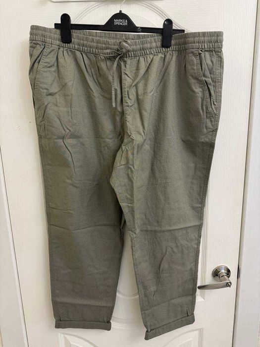 Новые джоггеры /брюки лен/хлопок H&M, размер XL /XXL (56/62)