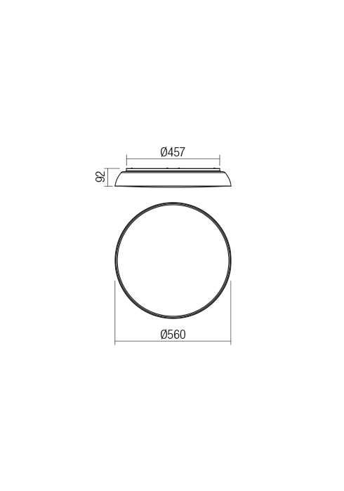 НОВ LED Плафон Redo ERIE 50W 3000K IP22 BK - 26% под пазарната цена !!!
