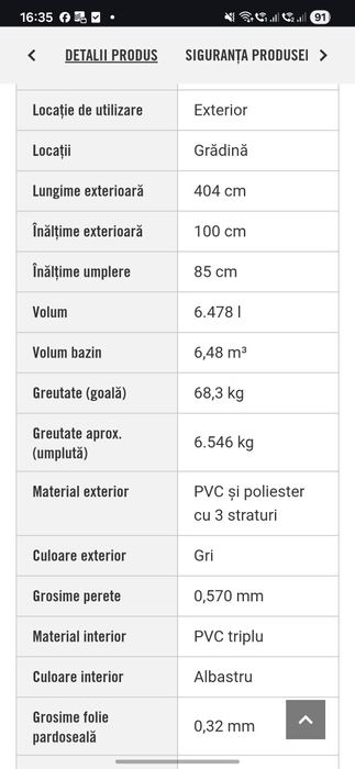 Piscina supraterana 400x200 cm, stare buna, cu pompa si filtru