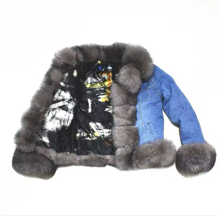 Дънково яке с естествен пух