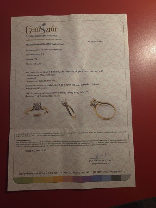 Inel Logodnă Aur Galben 14K cu Diamant Natural 0.50ct