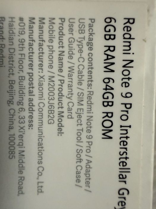 Redmi Note 9 Pro 6/64