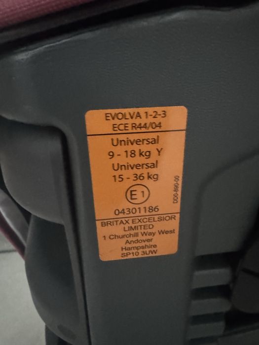 Scaun auto Britax Romer EVOLVA 1-2-3 9-36 kg, Roz