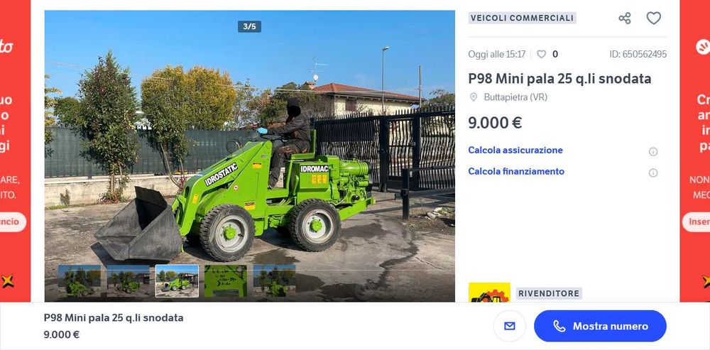 Продавам челен товарач, фадрома , багер  - 2,5 тона - 4 х 4