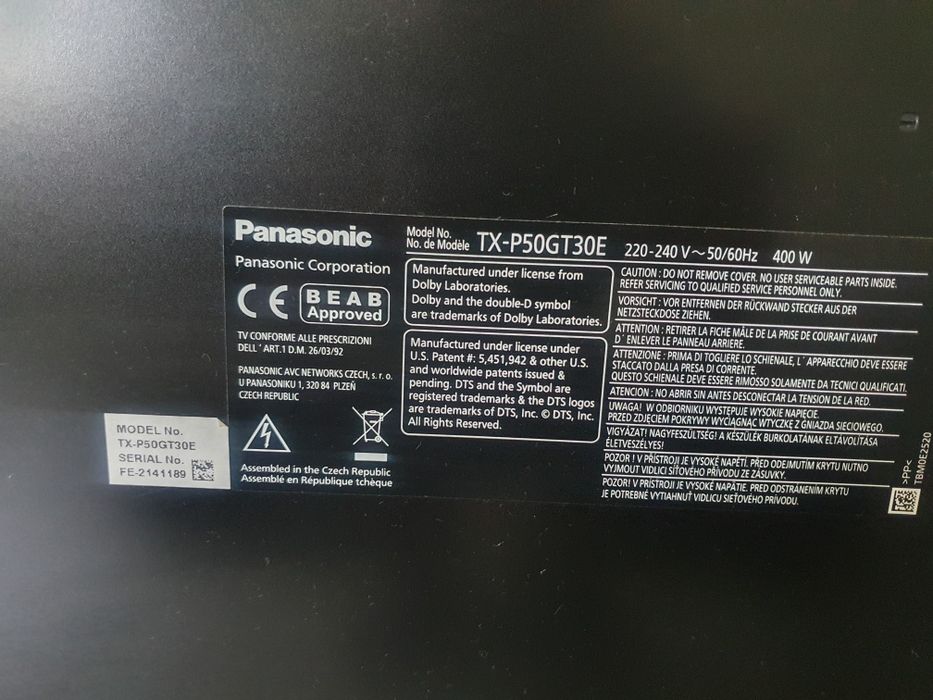 Vand tv panasonic 3D neoplasma seria GT 127cm 600Hz