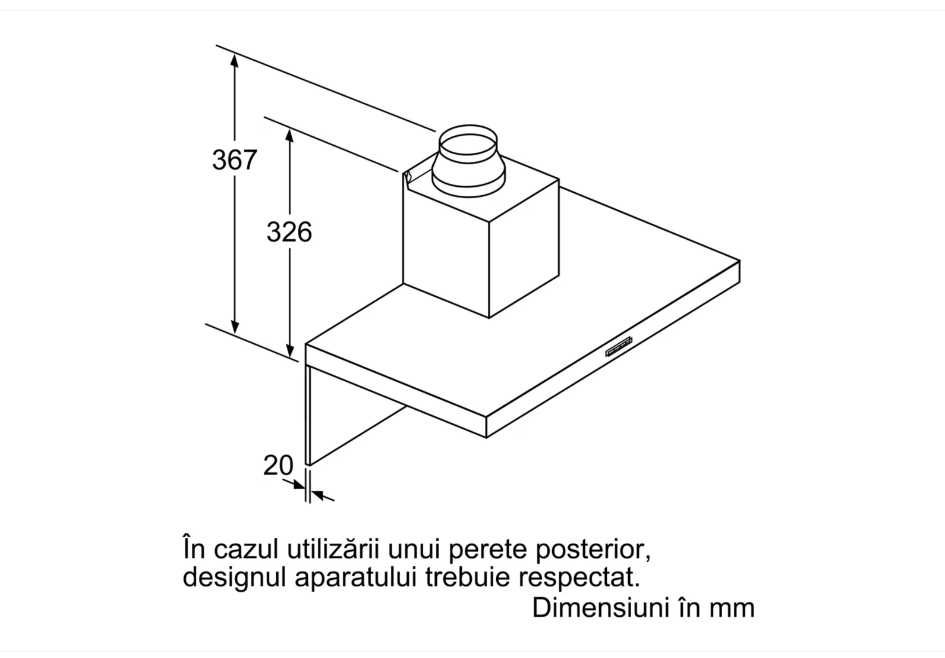 Hota incorporabila decorativa Bosch DWB67FM50, Putere absorbtie 752 m3/h, Control TouchSelect, Iluminare LED, Clasa B, 60 cm, Inox