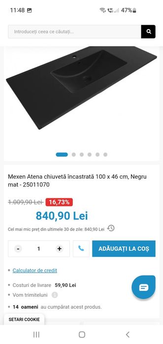 Vand chiuveta noua mexen 100x46