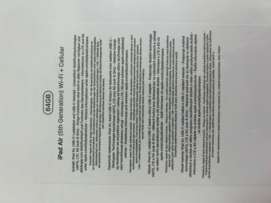 Ipad Air 5th Generation / WI-FI + Cellular/sigilata