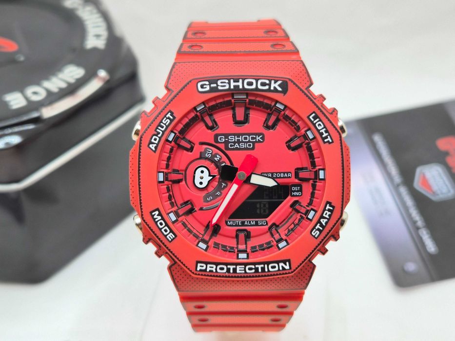 Ceas Sport Barbati,Unisex Casio g shock Manga THEME GA2100 MNG. RED, Nou,Garantie 2 ani