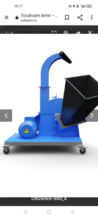 Presă peleți 15 kw + tocător crengi Crusher 600