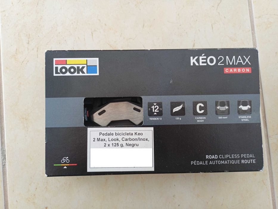 Pedale LOOK KEO 2 MAX Carbon + placute Keo Grey 4,5°