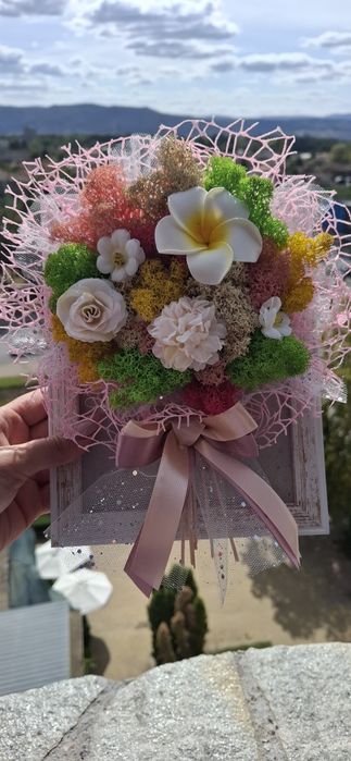 3D букет от скандинавски мъх в рамка