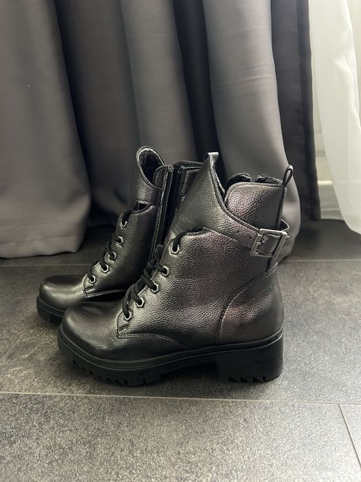 Зимни Кожени Боти в графитено сиво