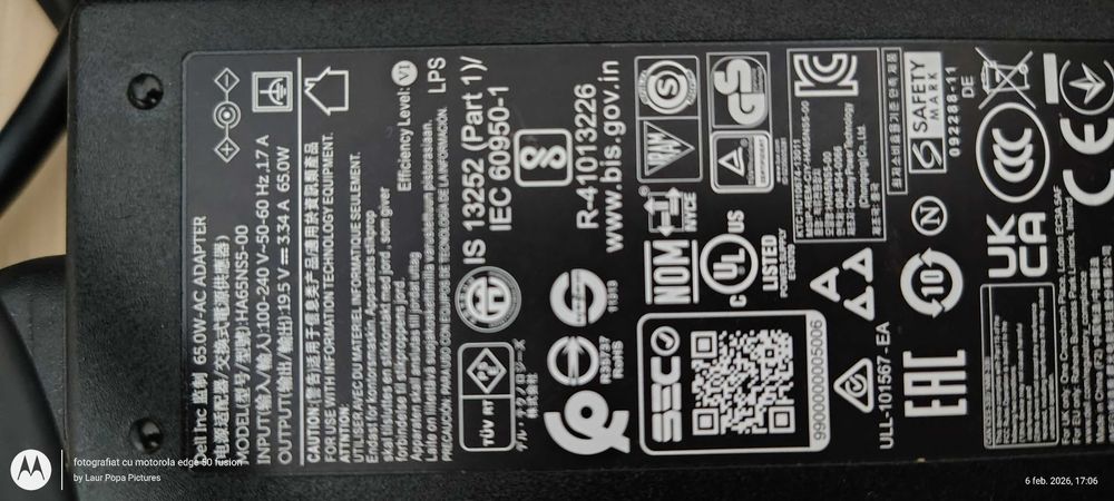 Încărcător de laptop Dell, 65W