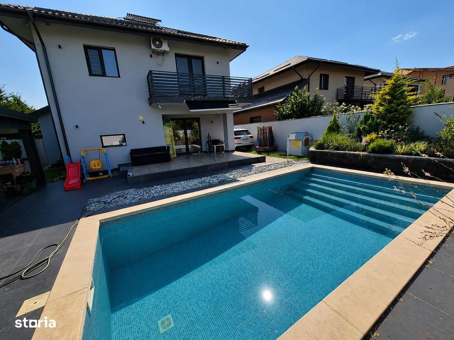 Vilă de lux cu piscină,teren 400 mp, Chiajna,Rosu