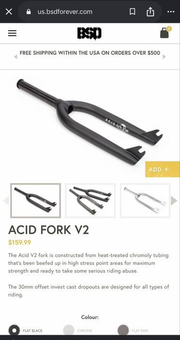 Вилка на бмх BSD Acid Fork V2