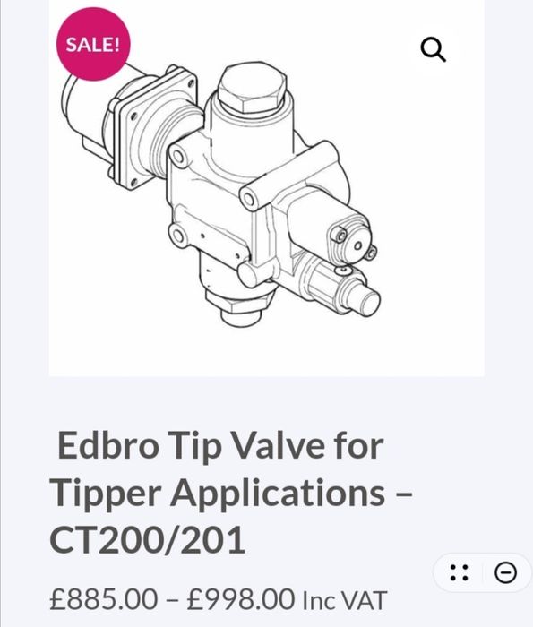 Distribuitor basculare hidraulic pneumatic 8x4 / ansamblu