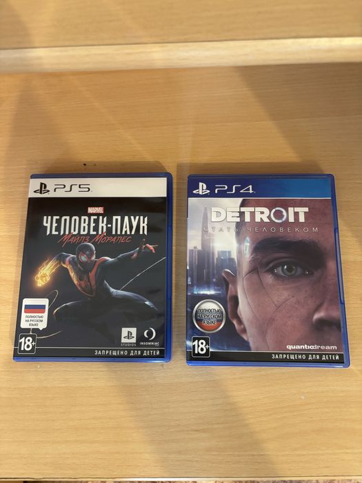 Диски на PS4 / PS5. Detroit Become Human, Spider-Man: Miles Morales