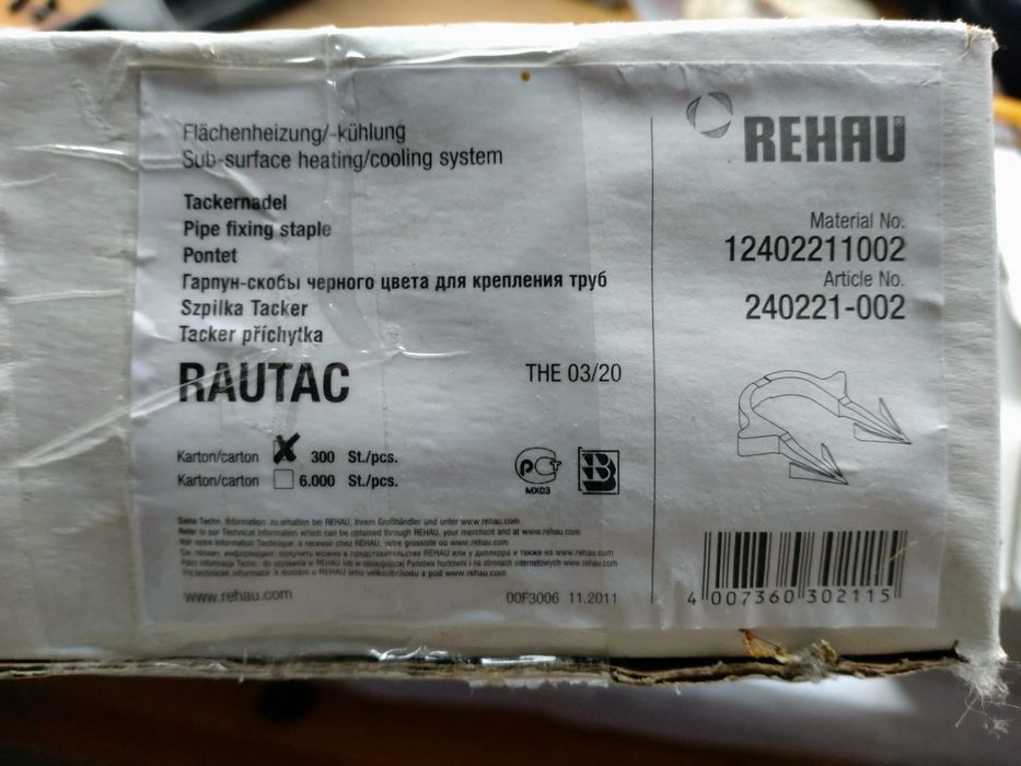 Cleme fixare țeavă încălzire în pardoseală pe sistem tacker