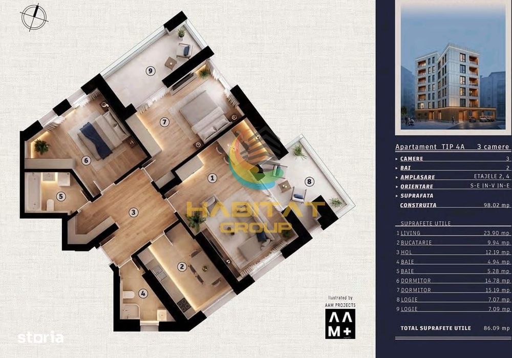 2 camere - Palatul Copiilor - Imobil NOU