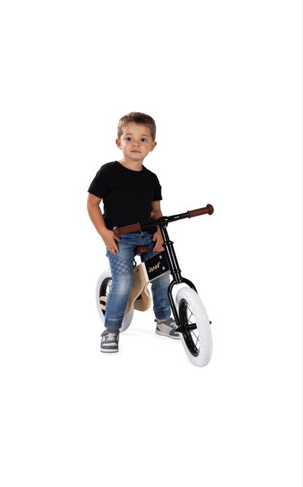 Велосипед без педали Janod - Deluxe balance bike, Дървен, Кафяв/Бежов