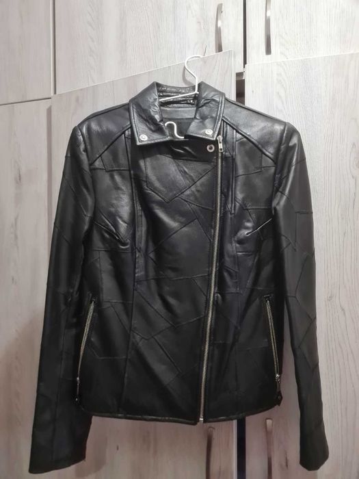 Черно кожено яке от естествена кожа