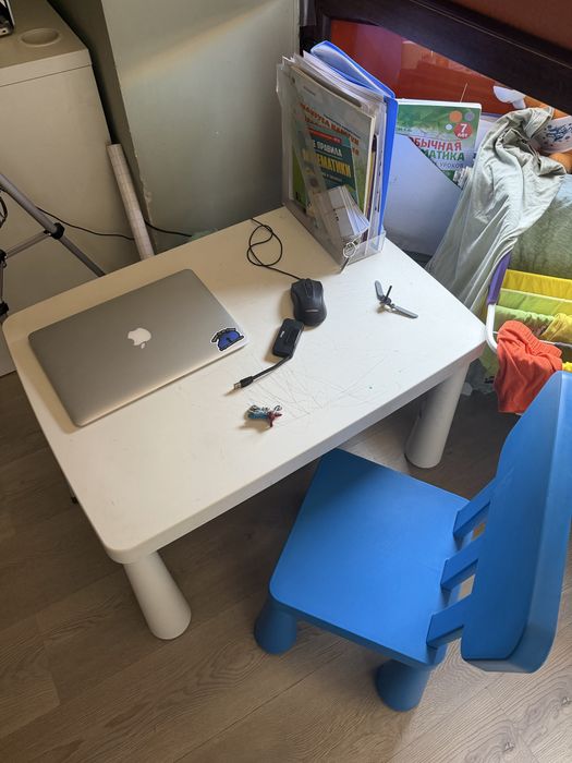 Стол и стул ikea маммут