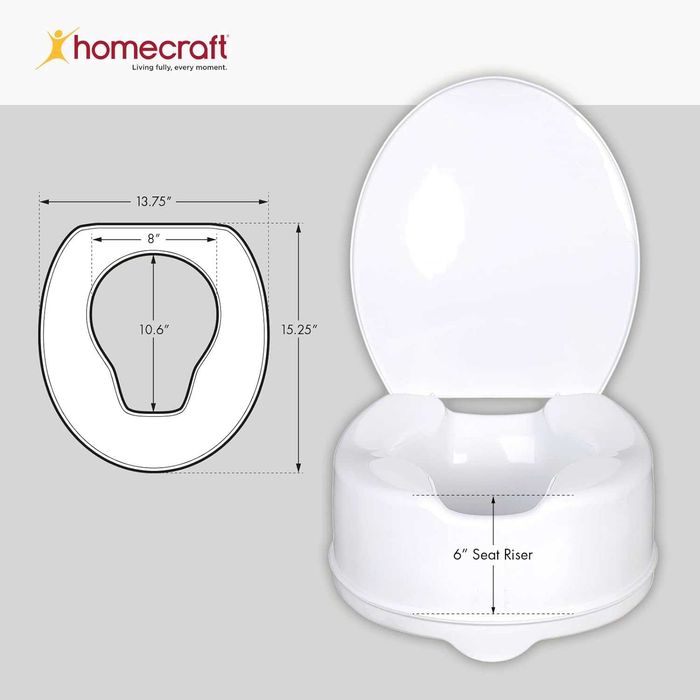 Inalțător scaun de toaletă 15 cm Alb