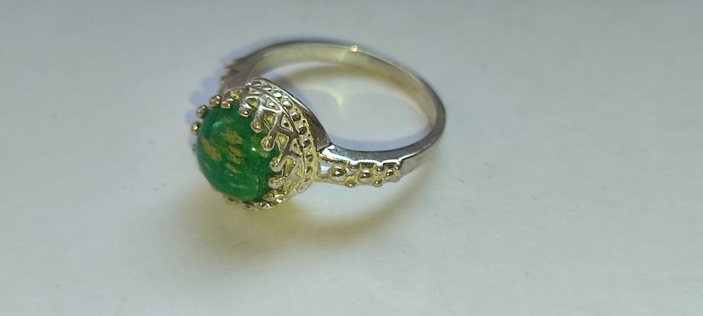Кольцо серебряное с камнем АМАЗОНИТ, разм.17