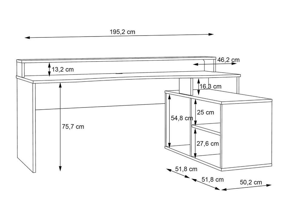 Бюро Kring | Черен мат | LED | ТОП Състояние