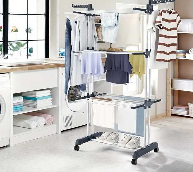 Сгъваем нов сушилник за дрехи с голям капацитет