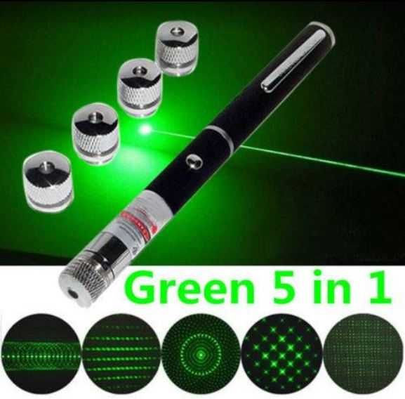 Мощен Лазер с Приставки / Green Laser Pointer / Камуфлажен и Черен