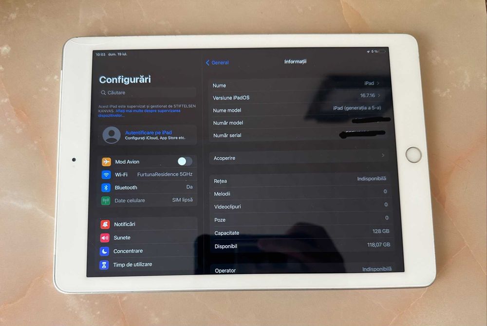 Apple iPad 5 Silver 128 GB Wi Fi + Cellular