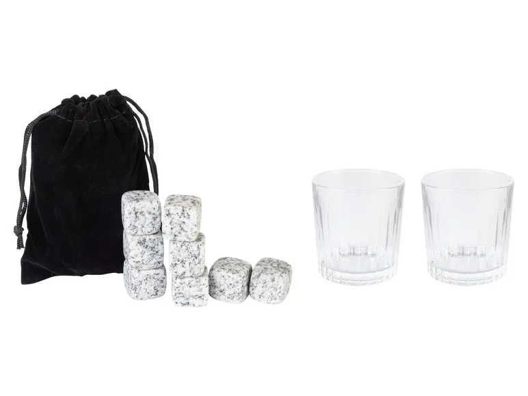 Комплект за уиски Дървена кутия с чаши и кубчета за лед Подарък за мъж