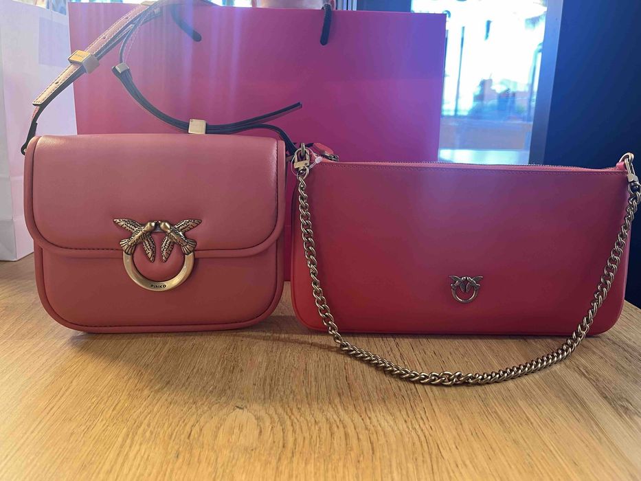 Дамска чанта Pinko love box bag fl mini napa Чисто нова